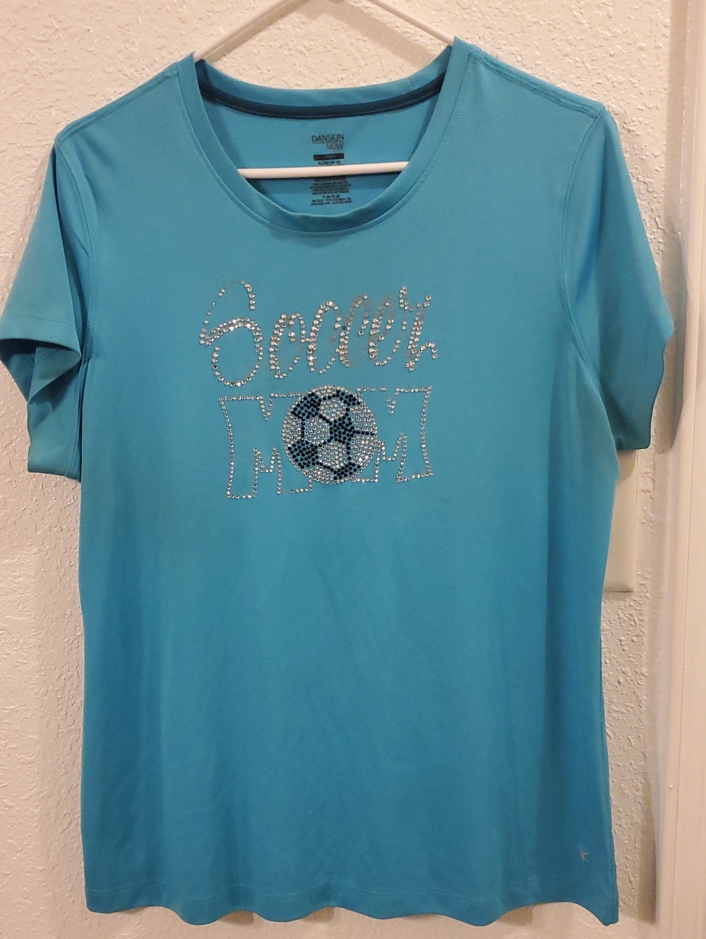 Danskin Turquoise Blue 'Soccer Mom' Short Sleeve Tee